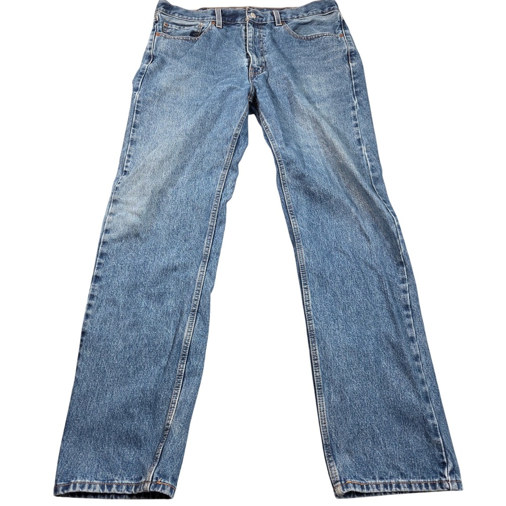 Levis 505 Jeans Mens 37x33 (tag 38x34) Blue Regular Fit Straight Leg Medium Wash